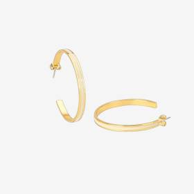 Aretes Bangle Dorado - Blanco