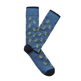 Medias Casuales Con Prints Azul