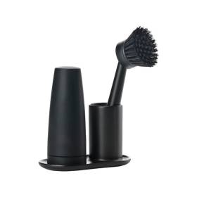 Set Cepillo Y Dispensador Negro