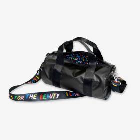 Duffel Mediano Ligero Love Negro Metalizado