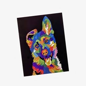 Kit De Arte Con Guía Numerada 21,5X28 Perro Arte Pop