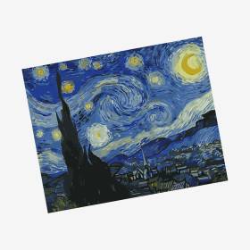 Kit De Arte Con Guía Numerada 40X50 La Noche Estrellada