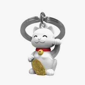 Llavero Gato De La Suerte Blanco