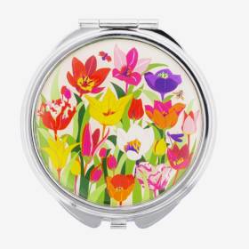 Espejo De Bolsillo Redondo Tulipes