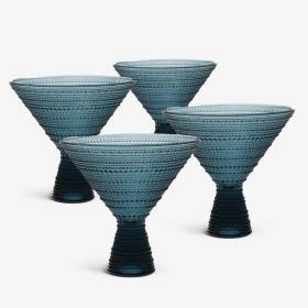 Set X4 Vaso Jupiter Martini Azul 11.5Oz