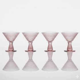 Set X4 Vaso Jupiter Martini Rosa 11.5Oz